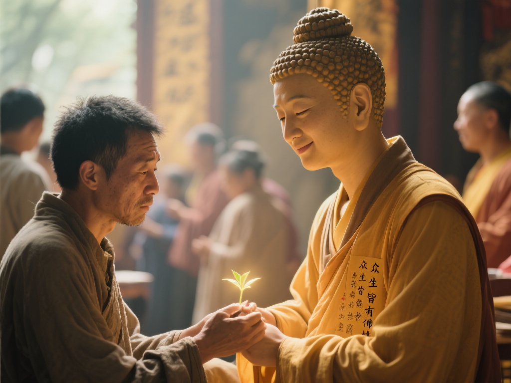法华经体会 (法华经体会:深入佛法智慧的修行感悟) 《法华经》中最令人印象深刻的一点是其强调“众生皆有